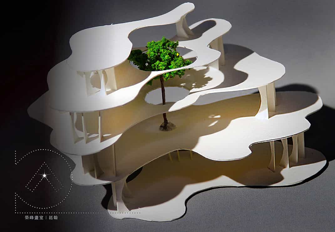 《自然與我》，作者：廷翰，建築模型，媒材：牛奶板。